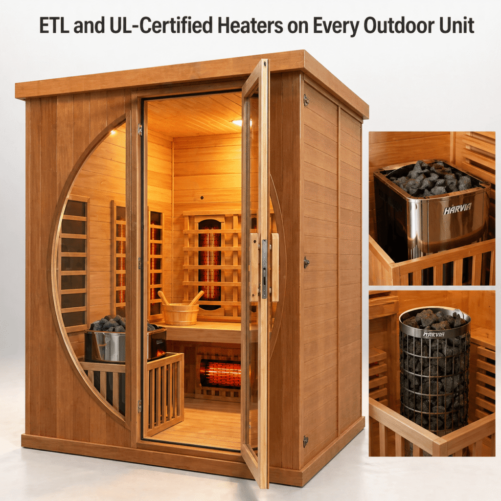 AURGOD Sauna - ETL and UL-Certified Heaters on Every Outdoor Unit